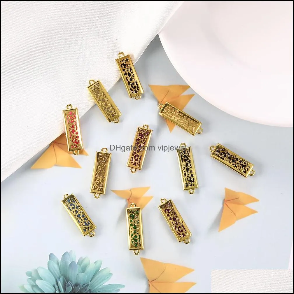 wholesale rectangle drusy druzy resin good quality pendant gold crystal for bangle bracelet necklace diy making jwerly for women-y