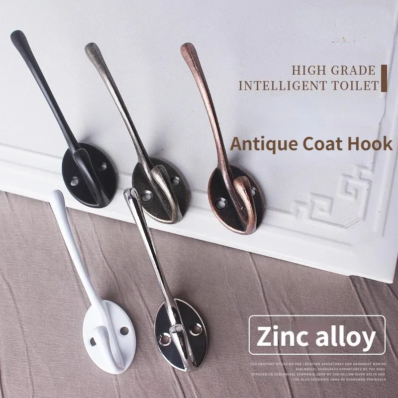 Ganchos trilhos de zinco liga de liga de zinco gancho europeu antigo bastão de gabinete de armário de cabine de estar quarto de decoração para parafuso de decoração installhooks