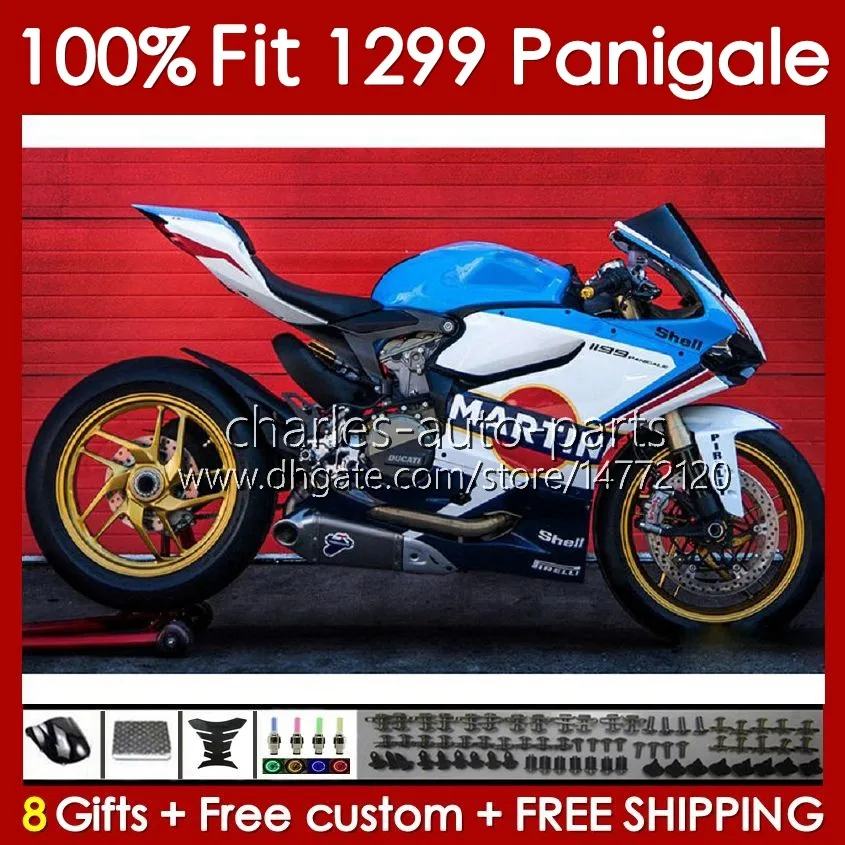 OEM Fairings Kit voor Ducati Panigale 959R 1299R 1299S 959 1299 S R 2015 2015 2017 2018 Body 140no.68 Blauw metaal 959-1299 15-18 959S 15 16 17 18 Spuitvorm Mold Boodwerk