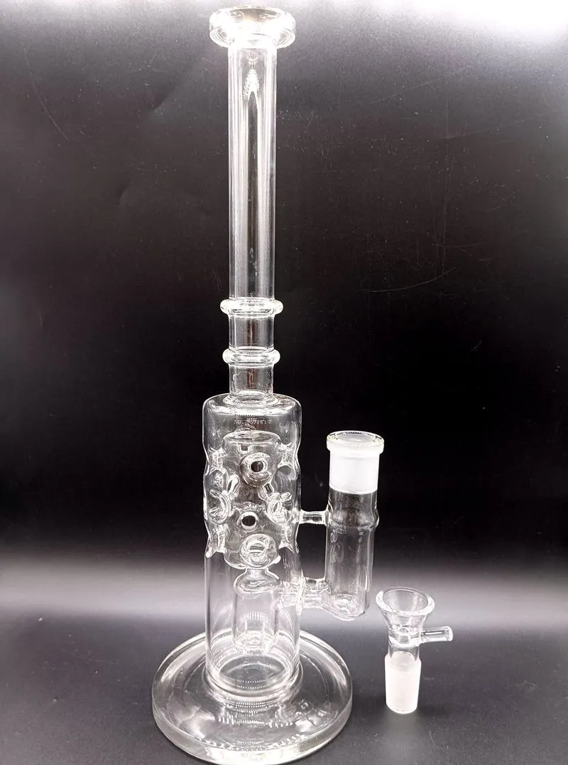 16 inch Helder Glazen Waterpijpen met Bowls Multihole Water Recycler Bongs Vrouwelijke 14mm Pijpen