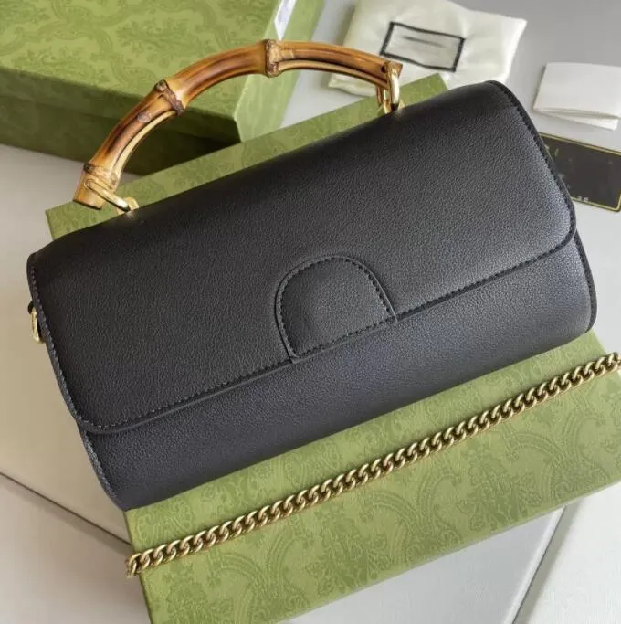 TZ Wholesale top luxury designer custom bag high quality leather flip wallet multifunctional bamboo handle simple urban women Metal Chain Handbag