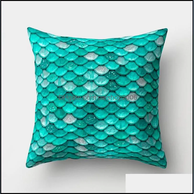 mermaid pillow covers fish scale square pillow case mermaid throw pillow cushion covers sofa car home decor 16 designs dsl-yw3010