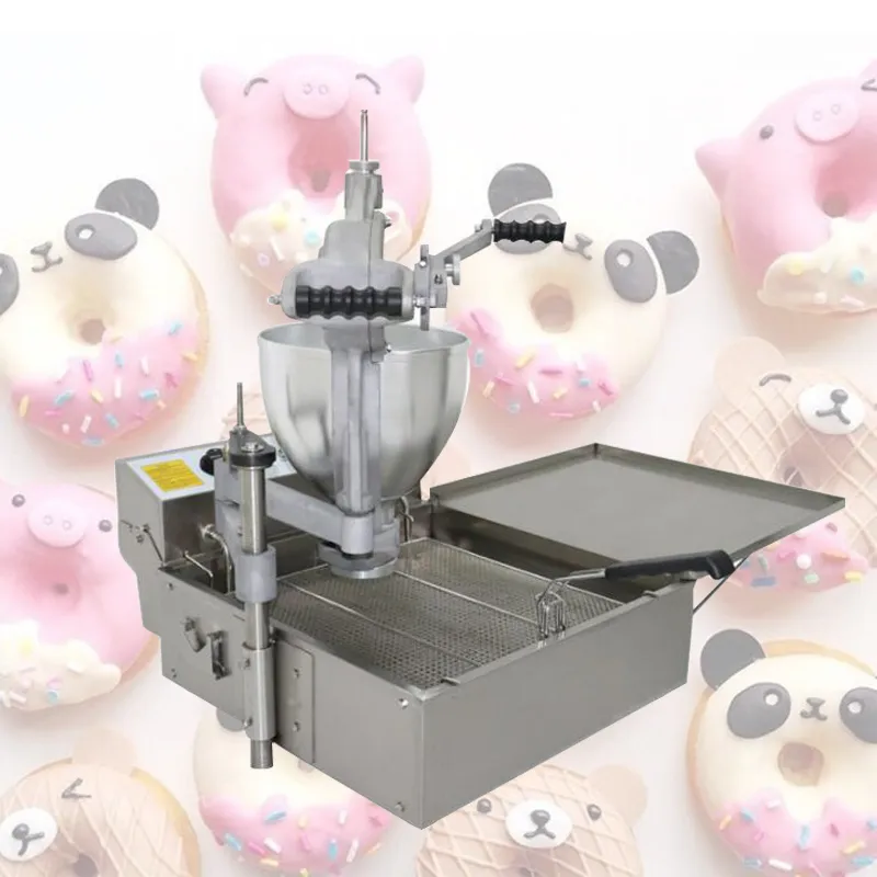 Donut Maker 110V 220V Elektrisk värme Automatisk Donut Machine Commercial Donut Fryer Water Equipment