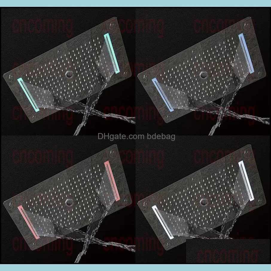 Luxury Bathroom LED ceiling Shower Head Accessories SUS304 700x380mm Functions Rain Waterfall Mist Bubble Shower DF5422