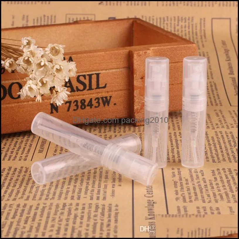 Plastic Perfume Spray Empty Bottle 2ML 2G Refillable Sample Cosmetic Container Mini Small Round Atomizer For Lotion Skin Softer LX5758