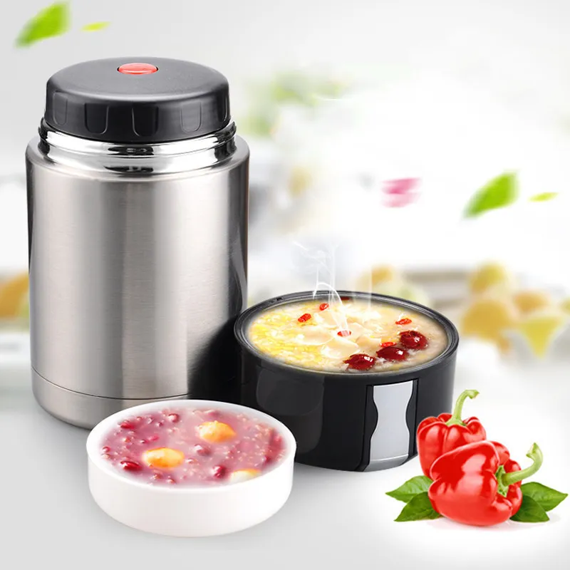 Grande capacité 600ML800ML1000ML Thermos Lunch Box Portable Conteneurs de soupe alimentaire en acier inoxydable Flacons sous vide Thermocup Y200106