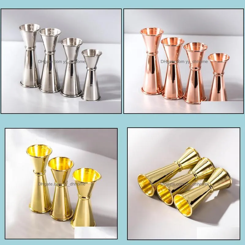 30/60ml stainless steel measure cup cocktail shaker dual shot drink spirit measuring cups jigger with graduated bar tool 4 colors