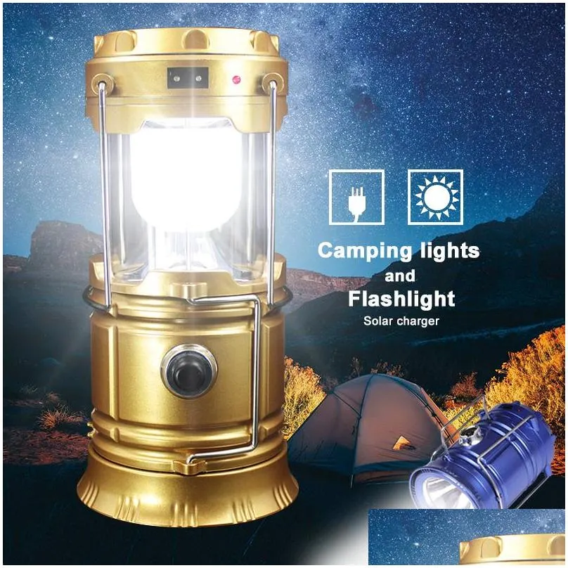 solar lamps portable outdoor led camping lantern solar lights collapsible light outdoor camping hiking super bright led light