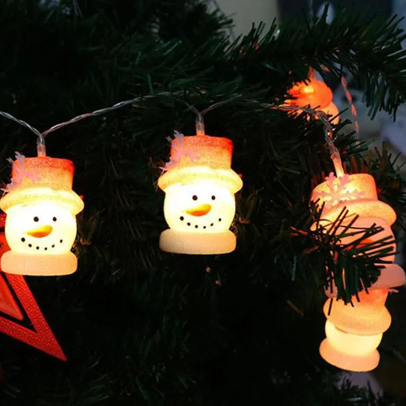 Saiten Weihnachtslichter Schnur süßes Baby Schneemann Batterieraum Room Urlaub Dekoration im Freien kleine Glühen in der dunklen LED