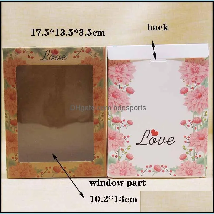 Packaging Boxes Gift Packages Paper Box Kraft Papers Exquisite Patterns PVC Window Various Colors Printed Containers For the wrapping of products or gifts
