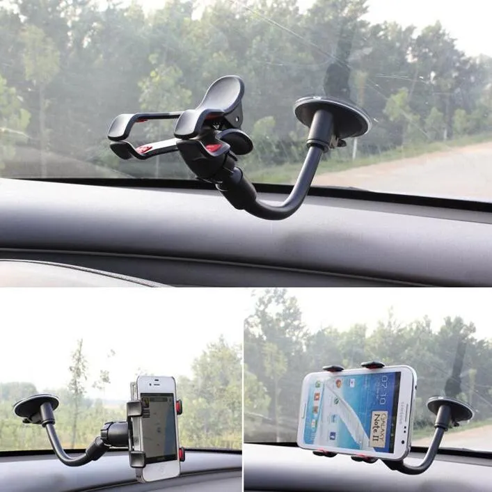 Bionanosky Universal 360ﾰ in Car Windscreen Holder Mount Stand pour iPhone Samsung GPS PDA Mobile Phone Noir