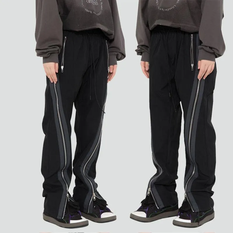 Loose Fit Side Zipper Pull Away Pants For Men And Women Hip Hop