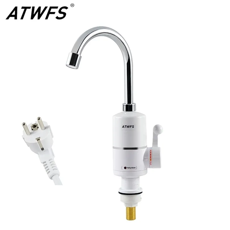 ATWFS Electric Heater Water Heater Instant Hot Water Kitchen kran Instant Electric Water kran Uppvärmning 3000W EU Plug T200424