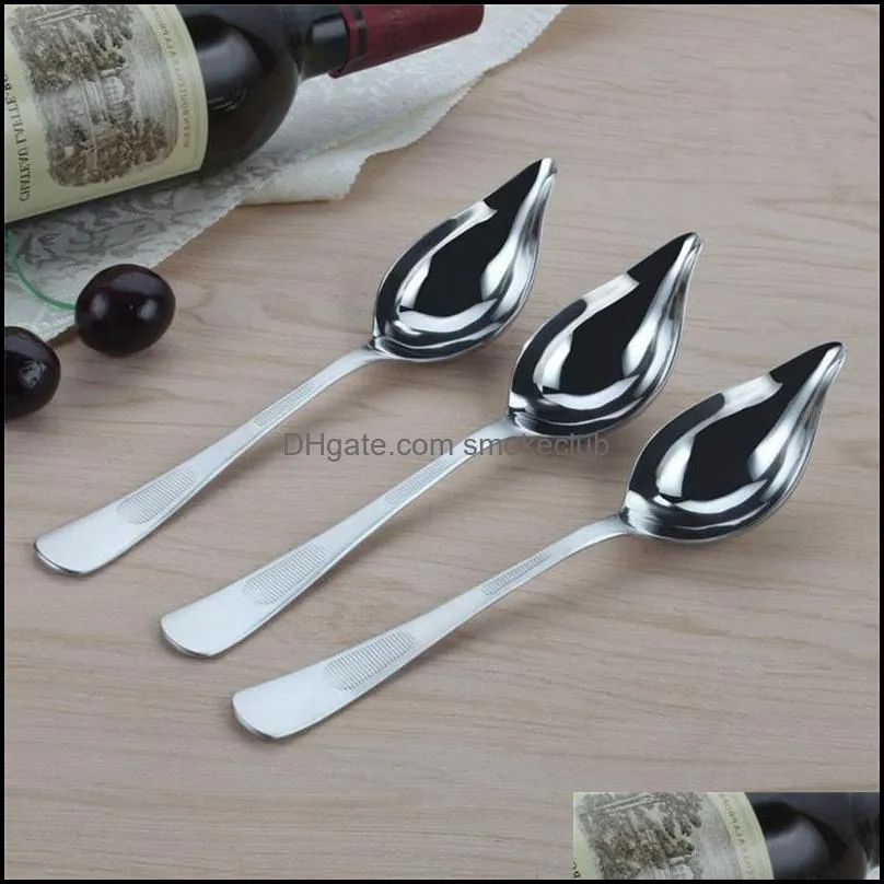 Creative Stainless Steel Tablespoon Soup Spoons Sharp Sauce Spoon Flatware Kitchen Tool 20211228 Q2