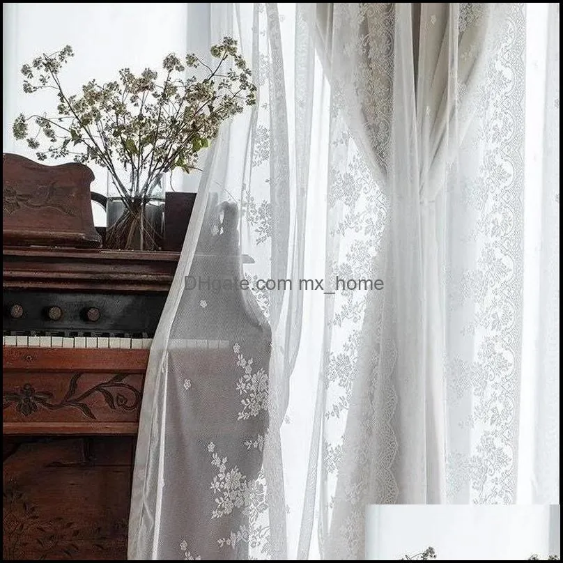 Curtain & Drapes Modern Luxury Tulle Curtains Living Room Bedroom Kitchen Decoration Bay Window Embroidery Flowers Finished