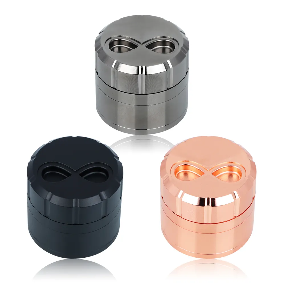 63 * 58mm Mix Kleur Patroon 4 Lagen Roken Metalen Tabak Kruid Grinders Crusher Groothandel Rookpijp Accessoires