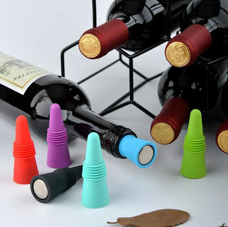 Bar Tools Reusable Silicone Wine Stoppers Sparkling Beverage Bottles Stopper With Grip Top For