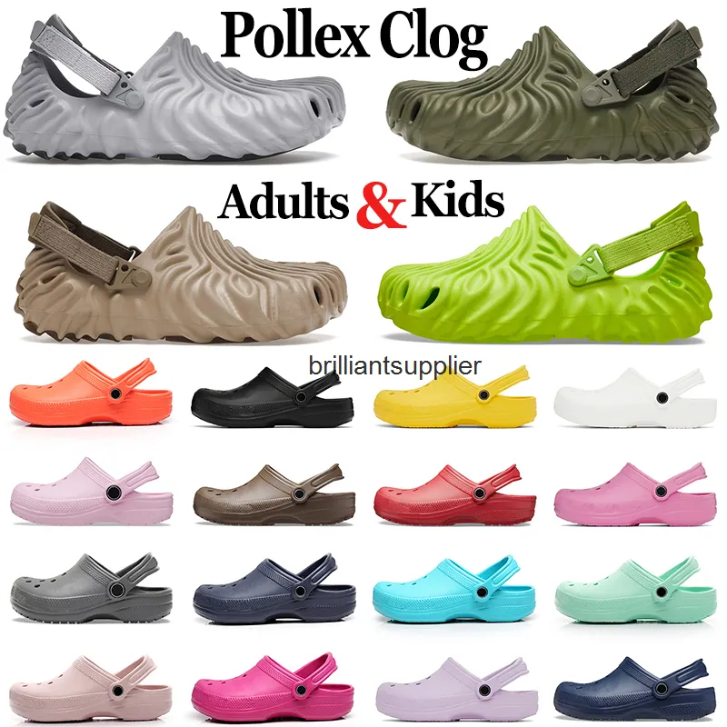 Tamaño C8-M11 Pollex Clog Designer Sandals Croc Kids Adultos Sluys Men Mujeres Mujeres zapatillas Playa de verano Snakers impermeables Crocodile Cuco