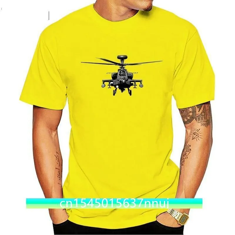 Apache US Military Helicopter T -Shirt Design Basic Fitness Streetwear Spring Standard Cotton Round Neck Shirt 220702