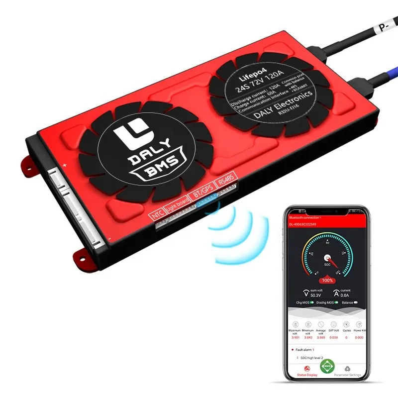 24S 72V Lifepo4 Smart BMS protecteurs 30A ~ 500A système de gestion de batterie intelligent Pcm Battery Board Contrôle de la température