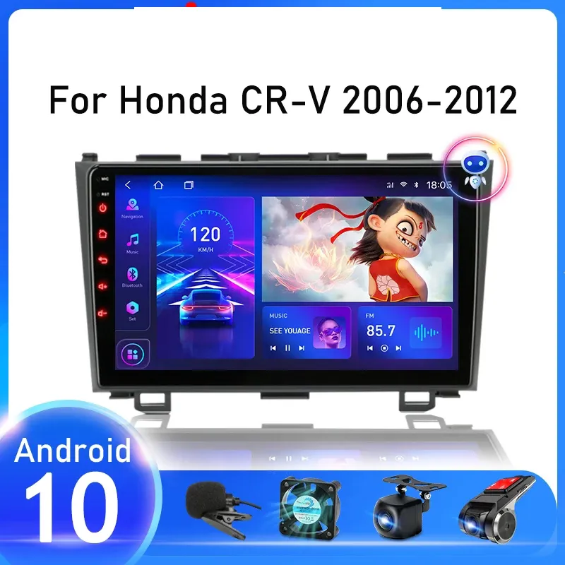 10,1 cala Android Car Video Nawigacja GPS dla Honda CRV 2007-2011 Obsługa stereo audio radio