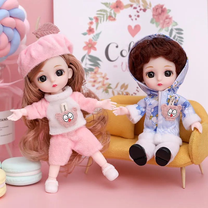Miniature BJD licca doll with Clothes 16cm Fashion Toy for Girls Beautiful Dress Up licca doll Perfect 1 12 Birthday Gift with 3D Eyes