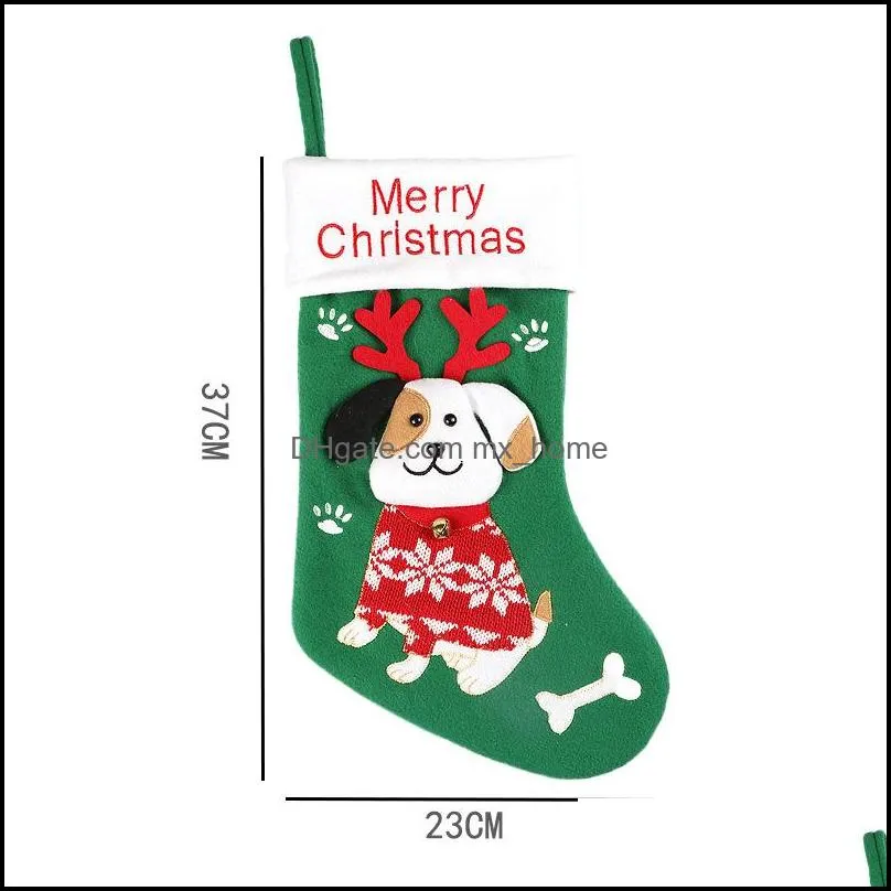 creative cat and dog design xmas socks home christmas tree decoration candy sock gift bag zwl586