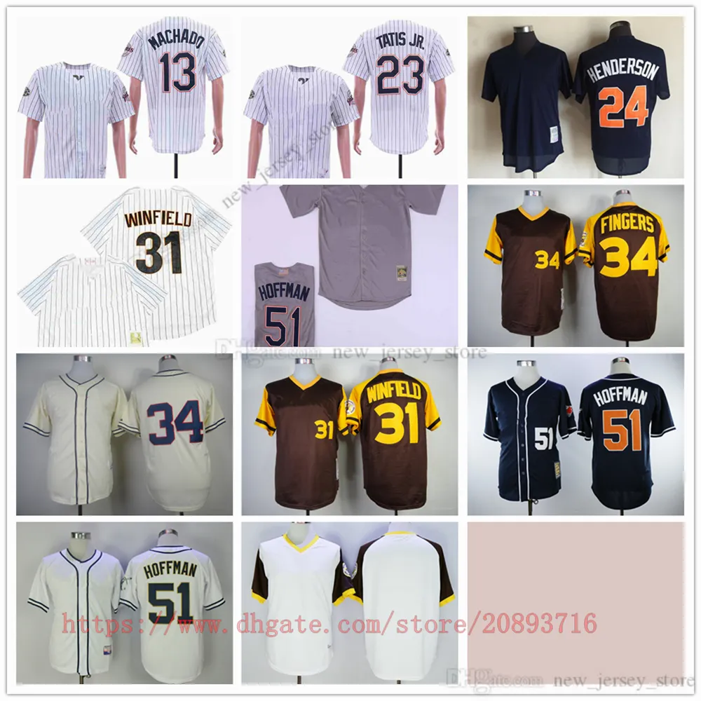 Movie Vintage Baseball Jerseys Wears Stitched 51 TrevorHoffman 31 DaveWinfield #34 All Stitched Name Number Breathable Sport Sale High Quality