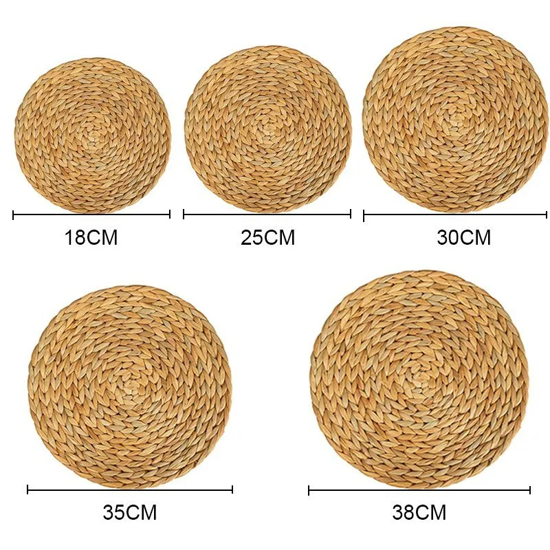 Natural Rattan Round Coasters, Handmade Insulating Placemats, Table Filler, Mats, Kitchen Decoration Accessories W220406