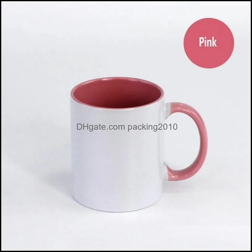 sublimation blank ceramic mugs color handle color inside blank cup by sublimation ink diy transfer heat press print by sea pae10992