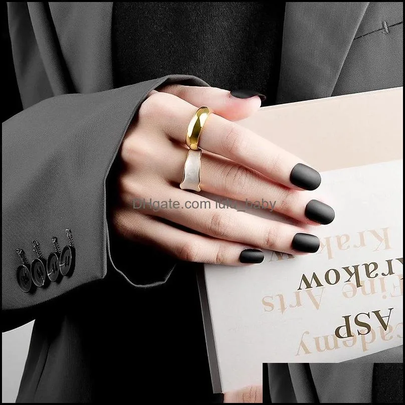 Minimalist Copper Chunky Resizable Rings for Women Elegant Gold Color Thick Stack Round Circle Open Finger Rings Wedding Jewelry