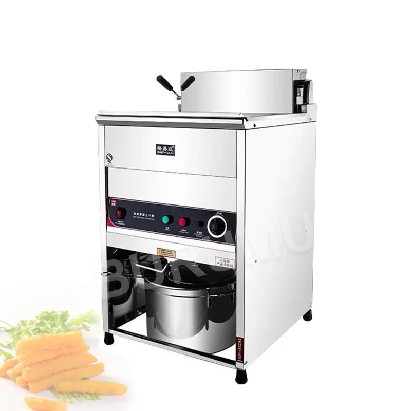 Macchina Friggitrice Elettrica Termostato Automatico Verticale Commerciale Multifunzione Monocilindrico Ad Alta Capacità Frittura Di Pollo Fritto In Padella