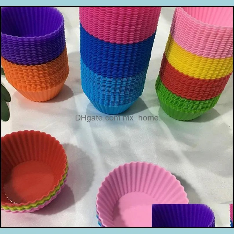 Sile Muffin Cupcake Moulds 7cm Colorful Cake Cup Mold Case Bakeware Maker Baking Mould sqcrDu sports2010
