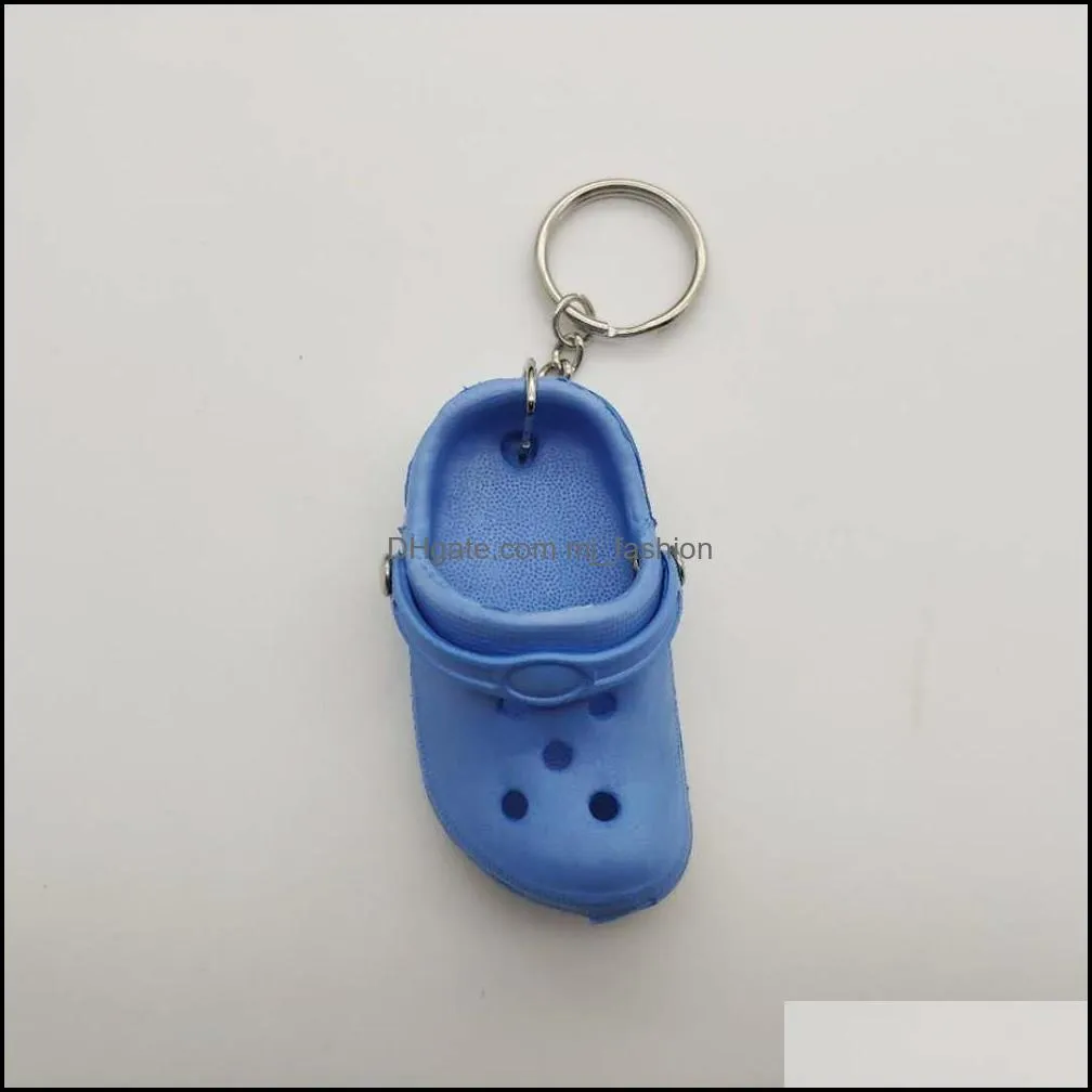 Porte-clés bijoux personnalisé 1 pièce mignon 3D Mini Eva plage trou petit croc chaussure porte-clés fille cadeau sac accessoires décoration porte-clés flottant Cha