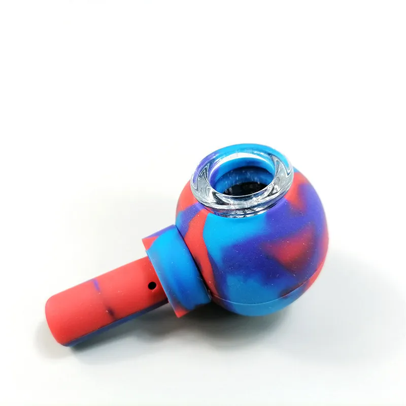 pipe en verre silicone Filte camouflage couleur 18.2cm accessoires pour fumeurs portables porte-narguilé pour pipe à huile sèche pour tabac