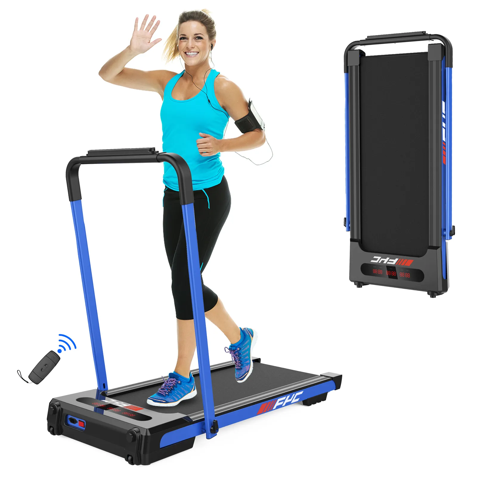 Folding Electric Treadmill Hem Inomhus fjärrkontroll Vikbar löpband Gym Vandringsutrustning Fitness Maskin för hem