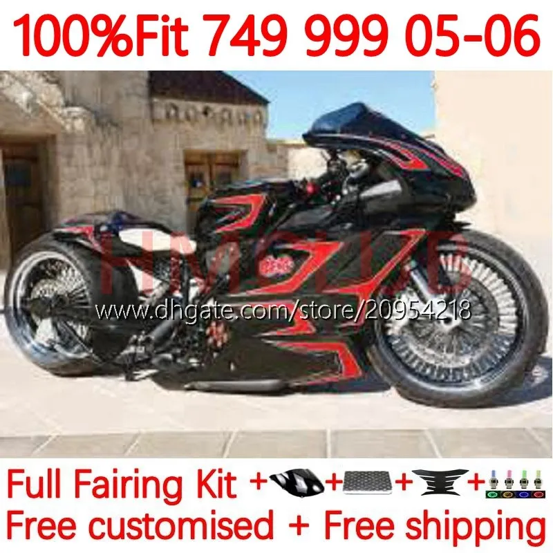 Motorcycle Bodys For DUCATI 749-999 749S 999S 749 999 03 04 05 06 ABS Bodywork 166No.109 749 999 S R 2003 2004 2005 2006 749R 999R 2003-2006 OEM Fairing Kit red flames