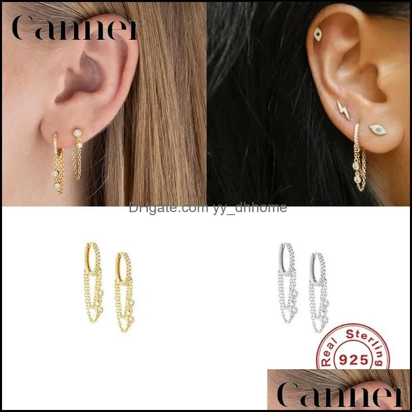 Hoop Hie Boucles d'oreilles Bijoux Canner pour femmes Chaîne Sterling Sier Dangle Gland Boucles d'oreilles Cristal Cz Pendientes Plata 925 W5 Drop Delivery 2021