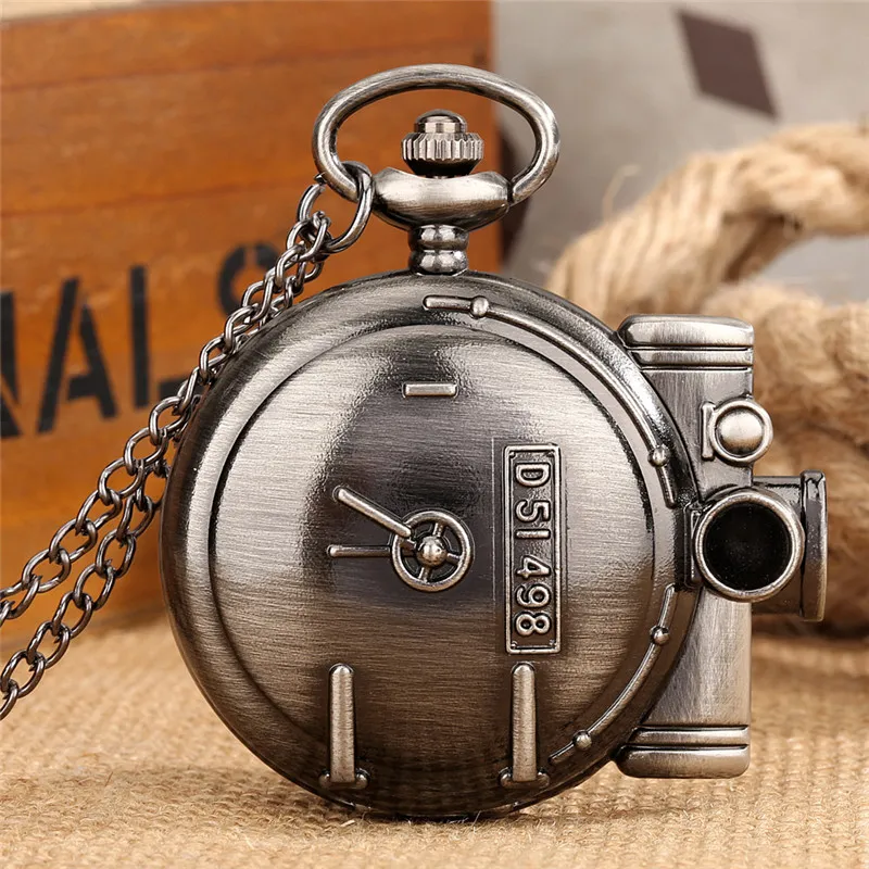 Steampunk Lokomotywa Zegarki Steam Steam Number Number Quartz Zegarek Kieszonkowy Dla Mężczyzn Kobiety Full Hunter Fob Chain Prezent