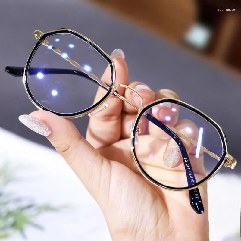 Lunettes de soleil 2022 Est cadre carré Vintage Eeygalsses femmes surdimensionné grande taille montures optiques lunettes en métal lentille transparente lunettes