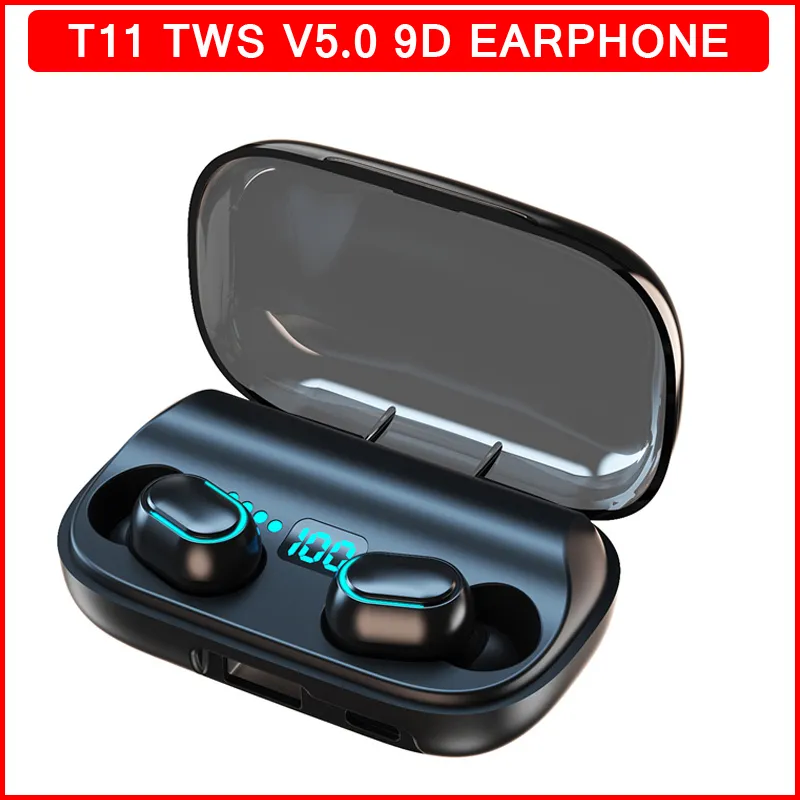 T11 TWS v5.0 Bluetooth наушники 1800 мАч зарядка