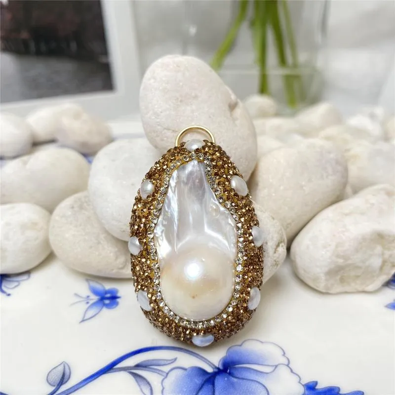 Wholesale Natural Baroque Pearl Rhinestone Baroque Pearl Pendant Set Of