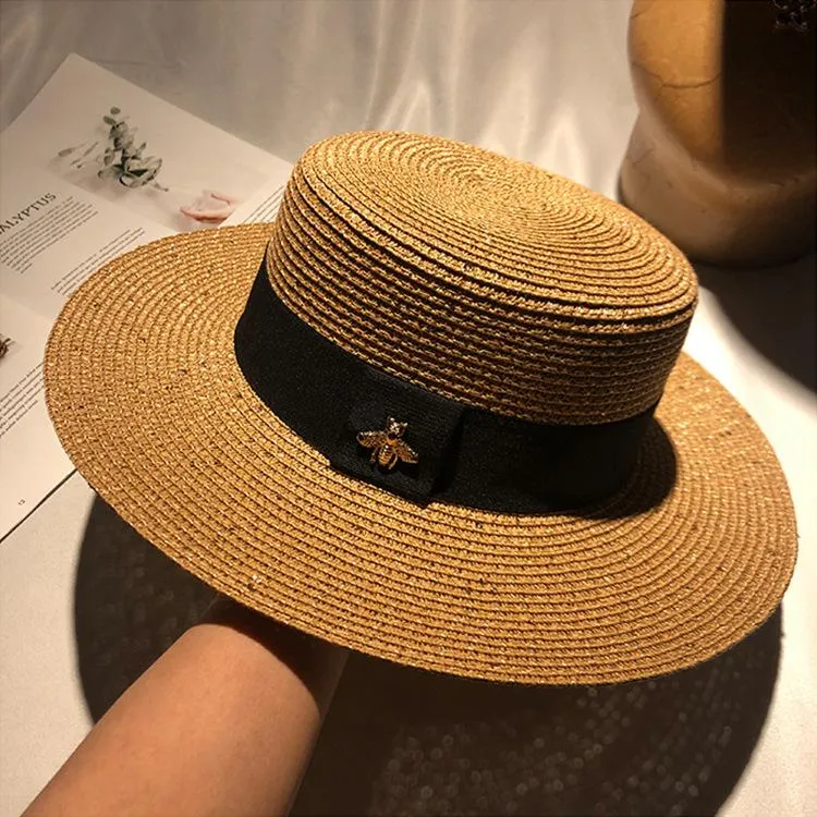 Wide Brim 2022 Designer Bee Cap Bucket Hat Fashion Men Women Fitted Top Hats High Quality Straw Sun Caps Hat 01