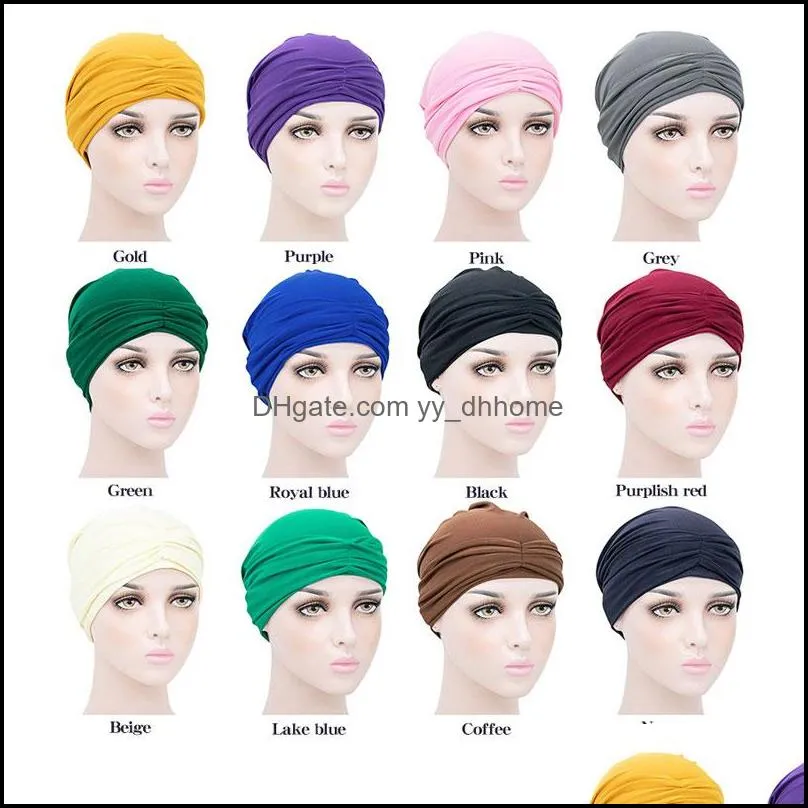 Beanie/Skl Caps Шляпы шляпы шарфы перчатки модные аксессуары Женщины девочка твердый цвет эластичный рак Skl Chemo Hat Sc Dhyvn