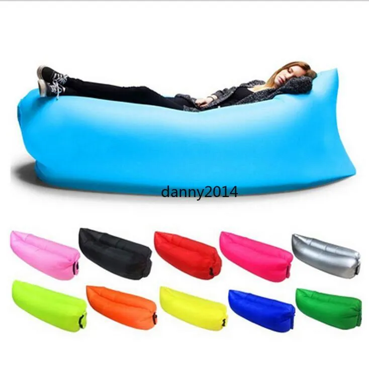 outdoor lazy beach bag inflatable sleeping bag hiking camping air mattress high quality banana sleep bags