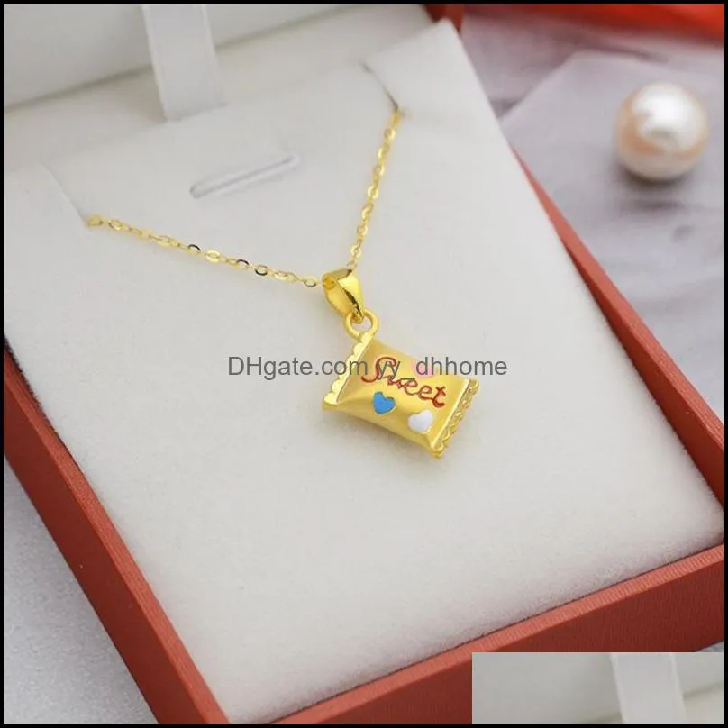 cute sweet charm necklace jewelry decoration gold heritage candy neck pendant mini sweet cand yydhhome