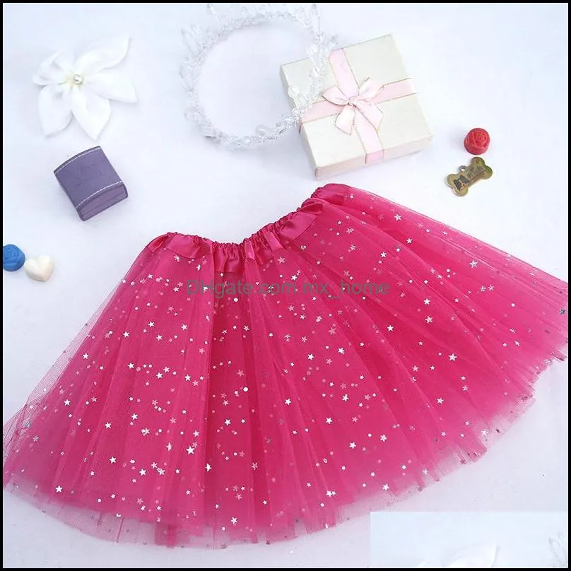 newborn infant tutu skirts fashion net yarn sequin stars baby girls princess skirt halloween costume 11 colors kids lace skirt 30pcs 109
