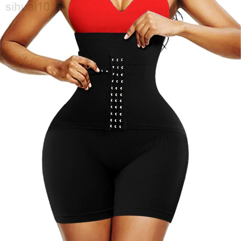 4XL 5XL Corset Butt Lifter Body Shaper Ferme Ventre Contrôle Slip Shapewear Taille Haute Formateurs Dij Ceintures Plus Intelligentes Avec Crochets L220802