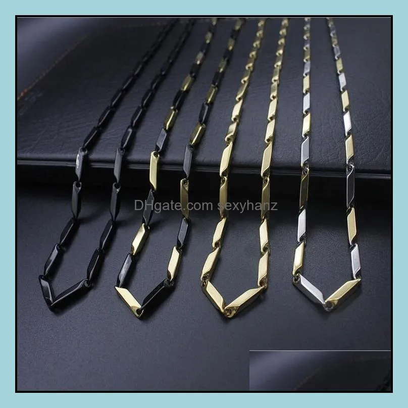 Chains Necklaces Pendants Jewelry Classic Stainless Steel Link Chain Necklace 18K Real Gold Plated 316L Fashion Accessories Punk Style Ret