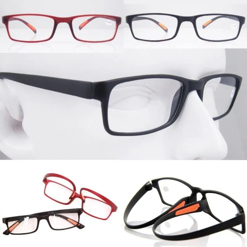 Gafas de sol TR-90 Gafas de lectura flexible Marco de ojo negro rojo 1 1.5 2 2.5 3 4sunglasses